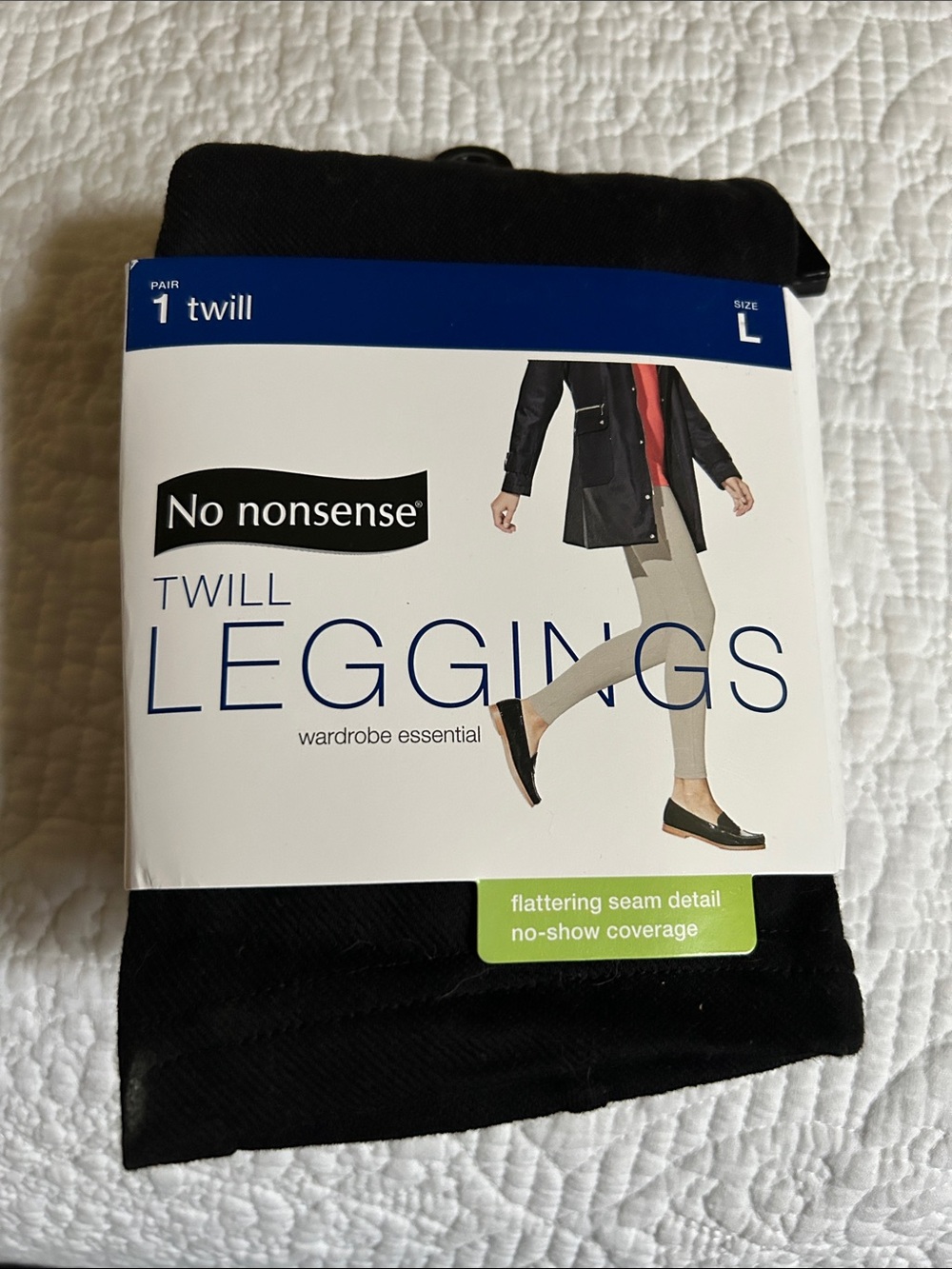 NWT No Nonsense Black Twill Leggings - Women’s